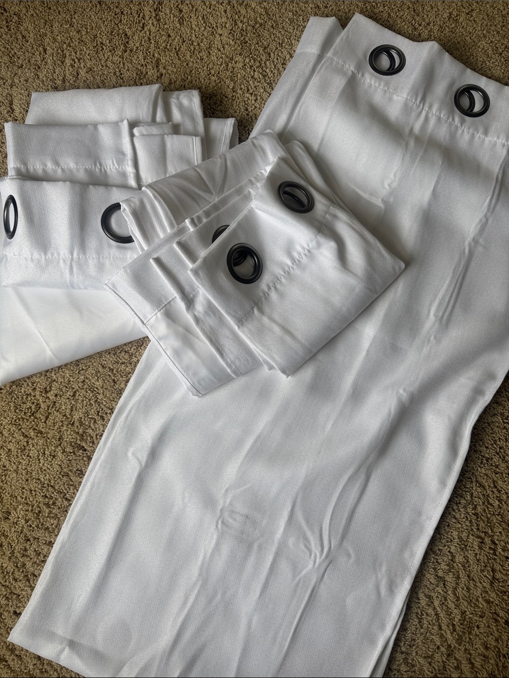 White Grommet Top Curtain Panels - Set of 4